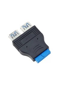 Resim 19 Pin 2x USB 3.0 To 9 Pin USB 2.0 Çevirici Dönüştürücü Adaptör 