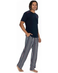 Resim U.S. Polo Assn. U.s Polo Assn. 18905 Erkek Kısa Kollu Bisiklet Yaka 3'lü Pijama Takımı-lacivert Lacivert 
