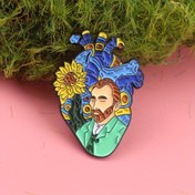 Resim Van Gogh İlhamlı Kalp Pini - Yıldızlı Gece ve Güller Birleştirme Övgü Madalyası | Canlı Alaşım Sanat Severi Koleksiyon Broş, Yıldızlı Gece İlhamlı Pini | Güller ve Yorum Sanat Broş | Sanat Tutkunları İçin Benzersiz Kişilik Stili Pini, Sanat Severi Hediyeleri 