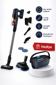 Resim Electrolux EP71B14WET Islak Kuru Şarjlı PET IŞIKLI MOP 6 BAŞLIKLI Dikey Süpürge ve Mop Başlık Temizleme İstasyonu 