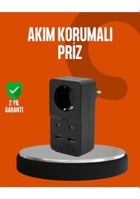 Resim Akım Korumalı Priz 4 Usb Type C Destekli Yüksek Isı Dayanımlı 1.5 M 