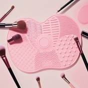 Resim Makeup Fırça Temizleme Pedi, Taşınabilir Kurutma ve Yıkama Aracı için Vantuzlu Silikon Makyaj Süngeri Temizleme Matı, Fırçalar ve Puf'lar İçin Uygun 
