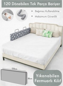 Resim MİRALAY Yeni Nesil Yatak Bariyeri 120 cm Gri Yıldız 