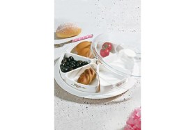 Resim Feyza Design Kapaklı Standlı 8 Parça Yuvarlak Kahvaltılık Seti, Büyük ve Şık Tasarım 