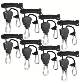 Resim 4/6/8 adet Ağır Hizmet Tipi Ayarlanabilir Halat Askı Makarası, Dış Mekan Çadır Asma, Güneşlik ve Bağlama Kayışı Uygulamaları için İç Metal Dişliler 