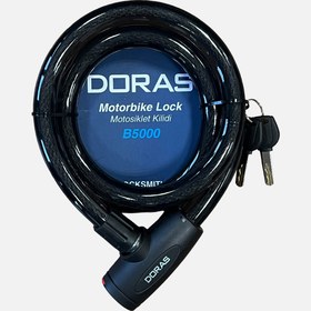 Resim Doras Anahtarlı Motosiklet Kilidi 150cm 