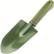 Resim Dayanıklı Yeşil Metal Bahçe Küreği Ergonomik Saplı - Dikim, Yabani Otları Temizleme ve Toprak Nakli için Kompakt Dış Mekan Aleti, Bahçecilik Araçları 