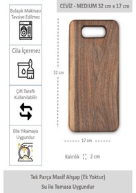 Resim Yekpare Masif Ahşap Sunum Tahtası Kesme Tahtası Ceviz Medium 4 