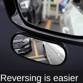 Resim 360° Dönebilen Geniş Açı Arka Görüş Aynası, Yüksek Çözünürlüklü Büyük Görüş Kör Nokta Aynası Tüm Araçlar İçin - Oval Şekil, Düz Lens, Sol Konum 