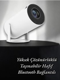 Resim UCUZTEKNO Kablosuz Bluetooth Projeksiyon Cihazı: Taşınabilir, Yüksek Çözünürlükte Görüntü 