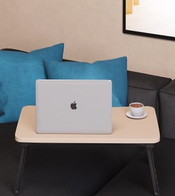 Resim interGO Renkli Laptop Sehpası Katlanabilir Yatak Koltuk Üstü Kahvaltı Bilgisayar Sehpası - Capuccino 