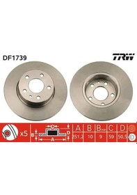 Resim Alfa Romeo 156 Arka Fren Diski 1998-2006 Trw Df1739 2adettir 
