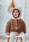 Resim LAL Babyrompers Unisex Bebek Teddy Kahverengi Montu 