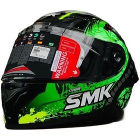 Resim Smk Typhoon Reptile Kapalı Kask 001 Gri - Siyah - Yeşil 