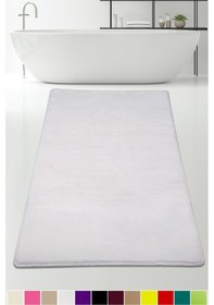 Resim Elite Krem 100x150 Cm Büyük Ebat Peluş Banyo Paspası Kaymaz Pufid Krem 