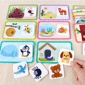 Resim Okul Öncesi ve Anaokulu İçin Canlı Eğitici Bilim Aktivite Kartları - Penguenler, Arılar, Kelebekler, Ayılar ve Daha Fazlası ile Hayvan Yaşam Alanı Eşleştirme Oyunları - STEM Öğrenimi ve Sınıf Dekoru için DIY Duyusal Oyuncaklar 