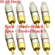 Resim 2 adet/8 adet/20 adet (10 Siyah & 10 Kırmızı) 270 RCA Lehim Gerektirmeyen Sesli Video Fişleri: Lehim Gerektirmeyen AV Video Fişleri ve Ses Fişleri, RCA Lotus Fişleri 