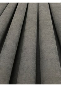 Resim Rustik Kancalı Antrasit Fon Perde Petek Kadife 1/3 Sık Pile Ada Fonluk Antrasit 