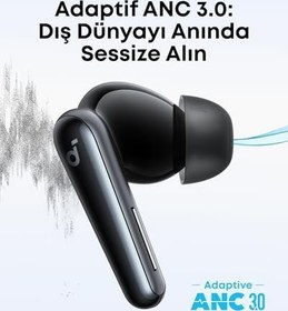Resim Anker soundcore Liberty 5 Kulak İçi Bluetooth Kulaklık, Gerçek Zamanlı Gürültü Engelleme, 2 Kat Daha Güçlü Ses Azaltma, Hızlı Şarj, Dolby Audio, Siyah - A3957 