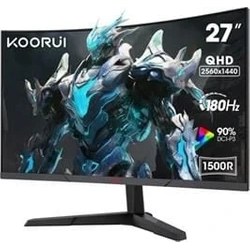 Resim Koorui 27'' 27E6QCA Curved 180Hz Gaming 2k Monitör Siyah 1ms 