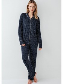 Resim Arnetta Kadın Lacivert Gömlek Pijama Ar3430-s-v1 Lacivert 