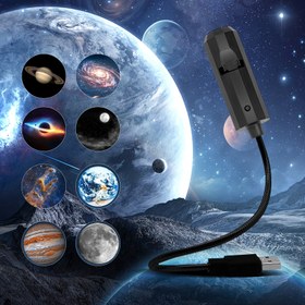 Resim USB Ay Lambası Projeksiyonu, 8 Değiştirilebilir Projeksiyon Ucu ile 360° Dönebilen, USB Güçlü LED Tavan Lambası, Yatak Odası, Fotoğraf Arka Planı, Teşekkür, Düğün Dekorasyonu için Uygun, ABS Plastik, Su Geçirmez, Sadece Dekorasyon Kullanımı için 