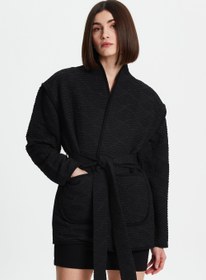 Resim Siyah Kapitone Kimono - SİYAH / S 