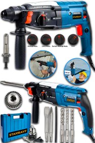 Resim stanrayf Alman 9800 W Çelik Şanzuman Bakir Sargili Kırıcı Delici Hilti Matkap 2,35 mm 5 Adet Uç Yedek Mandren 