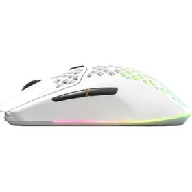 Resim Steelseries Snow Kablosuz Gaming Mouse 200 Saatlik Batarya Süresi Air Optik Sensör Ultra Hafif Gaming Mouse 68GR Beyaz 