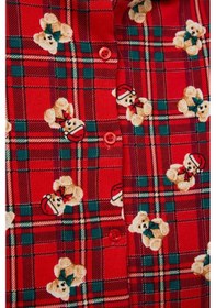 Resim Defacto Kız Bebek Pijama Takımı Kareli Ayıcıklı Uzun Kollu Üst Uzun Alt G7499a525wnrd28 Kırmızı-rd28 