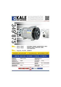 Resim KALE 349875 KLİMA KOMPRESÖRÜ DOBLO 10-PUNTO EVO-MITO 11- 