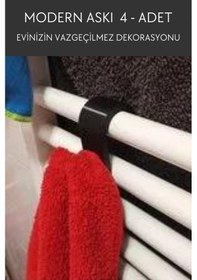 Resim Dekoratif Duvar Askısı 4 Adet Duvara Monte Edilen Askı Modern Duvar Askısı Kıyafet Askısı Siyah 