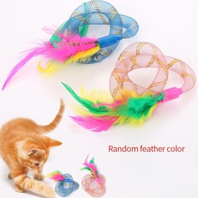Resim 3'lü Canlı Tüylü Kedi Bahar Oyuncakları - Esnek, Elastik Tüp Renkli Tüylerle Oynak Kediler İçin, Dayanıklı & Güvenli Evcil Hayvan Eğlencesi, Rastgele Renkler, Kedi Oyuncakları 