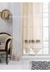 Resim Buldan Kahve Kaneviceli Perde Ekru 