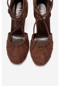 Resim Luvishoes Elıza Kahverengi Süet Kadın Topuklu Ayakkabı Kahverengi 