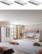 Resim Vita Bohem Yavrulu Ceviz Ranza 4 Kapaklı Dolap 3 Comfort Yatak 