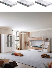 Resim Vita Bohem Yavrulu Ceviz Ranza 4 Kapaklı Dolap 3 Comfort Yatak 