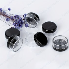 Resim 4 adet/12 adet Set 0.35oz/0.71oz/1.06oz/1.76oz Yuvarlak Plastik Sızdırmaz Kapaklı Kavanoz, Losyon, Krem, Merhem, Vücut Losyonu, Makyaj, Taşlar, Güzellik Ürünleri Krem Merhem Salve DIY Kutusu, Seyahat Çok Amaçlı Depolama Kabı için Siyah Kapak 