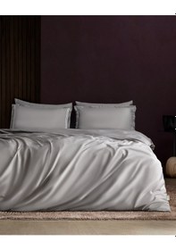 Resim Madame Coco Clarette Çift Kişilik Bambu Saten Nevresim Takımı Gri 