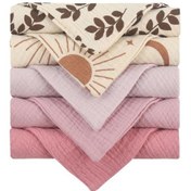 Resim Prosperlink 5'li Yumuşak Emici Gazlı Bebek Havlusu - Banyo Ve Besleme İçin Pembe 