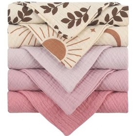 Resim Prosperlink 5'li Yumuşak Emici Gazlı Bebek Havlusu - Banyo Ve Besleme İçin Pembe 