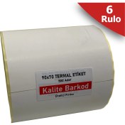 Resim Kalite Barkod 90x70 Termal Etiket 6 Rulo Barkod Etiketi 