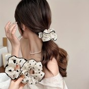 Resim 6/3 adet Kadınlar için Şık File Saç Tokaları - Çiçek ve Polka Dots Desenli Şık Scrunchies, Yumuşak ve Dayanıklı Saç Bantları - Mükemmel Sevgililer Günü Hediyesi, Saç için Scrunchies 