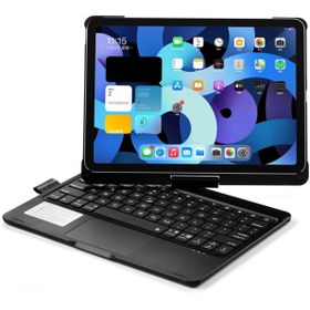 Resim TEKNETSTORE Apple Ipad Pro 4. Nesil M2 2022 11 Inç Klavyeli Kılıf Dönebilen Rgb Tuşlu Touchpad Özellikli 