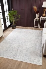 Resim Kaemsehr Beyaz Modern Geometrik Etnik Eskitme Desenli Boho Makinada Yıkanabilir Hafif Hav Toz Vermez Leke Tutmaz Kaymaz Taban Dijital Makine Baskı Halı Oturma Odası Salon Yolluk Koridor Mutfak Halısı 