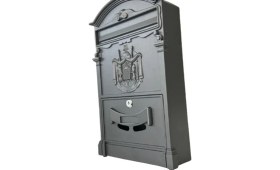 Resim ALMITAL Glamour Villa Tipi Dekoratif Antrasit, Metal Posta Kutusu 