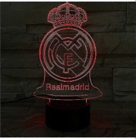 Resim Wekity 3d Led Gece Lambası İllüzyon 16 Renk Değiştiren Dekoratif Lamba Çocuklar İçin Mükemmel Hediyeler Seçim Real Madrid Çok Renkli 