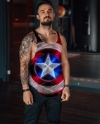 Resim Freeyez Captan America 2 Gym Fitness Tank Top Sporcu Atleti 