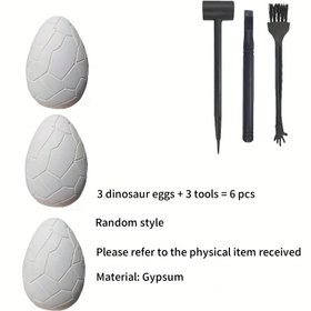 Resim 6 adet, Arkeolojik Kazı Dinozor Oyuncakları, Gizemli Dinozor Yumurtaları, Çeşitli Dinozor Tipleri ile Gerçek Arkeolojik Süreç Deneyimi 