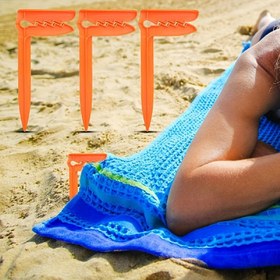 Resim Plaj ve Kamp İçin Plastik Güvenli Kelepçe Tutuculu 4 Adet Turuncu Plaj Havlu Klipsi, Çok Fonksiyonlu Havlu ve Piknik Mat Tutucuları, Güçlü Kavrama ile Rüzgar Dayanıklı Dış Mekan Aksesuarı 